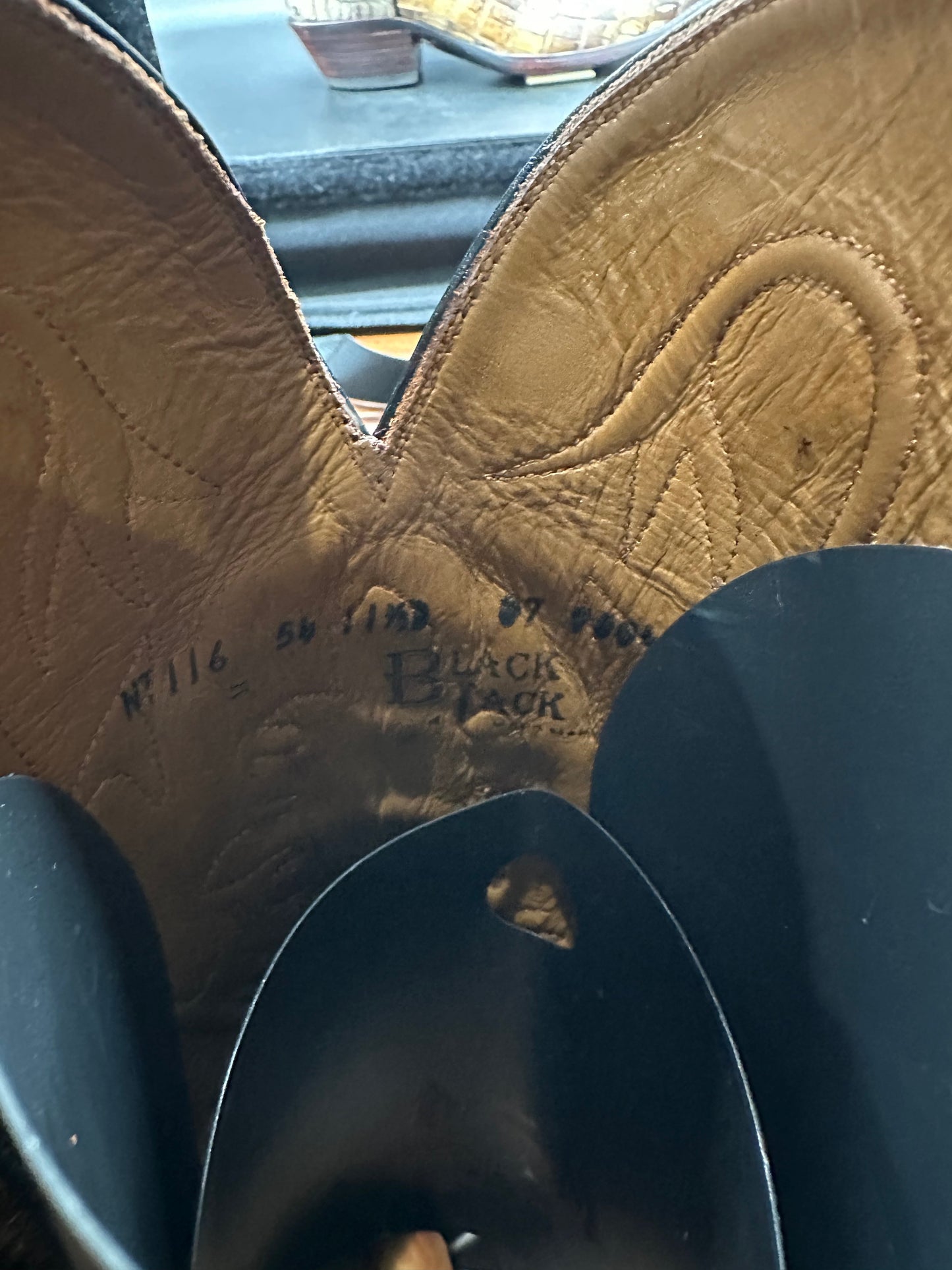 Black Jack Natural American Alligator Tail Cut Cowboy Boots size 11.5 D