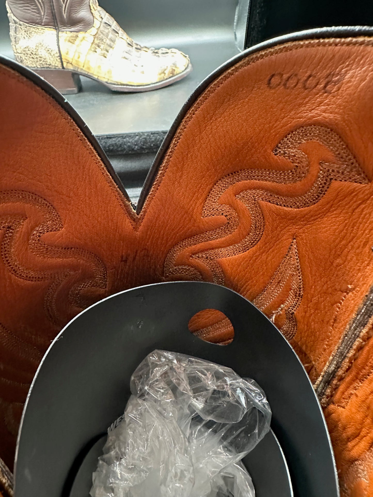 Ammons Custom Natural Color American Alligator Tail Cowboy Boots 12 D