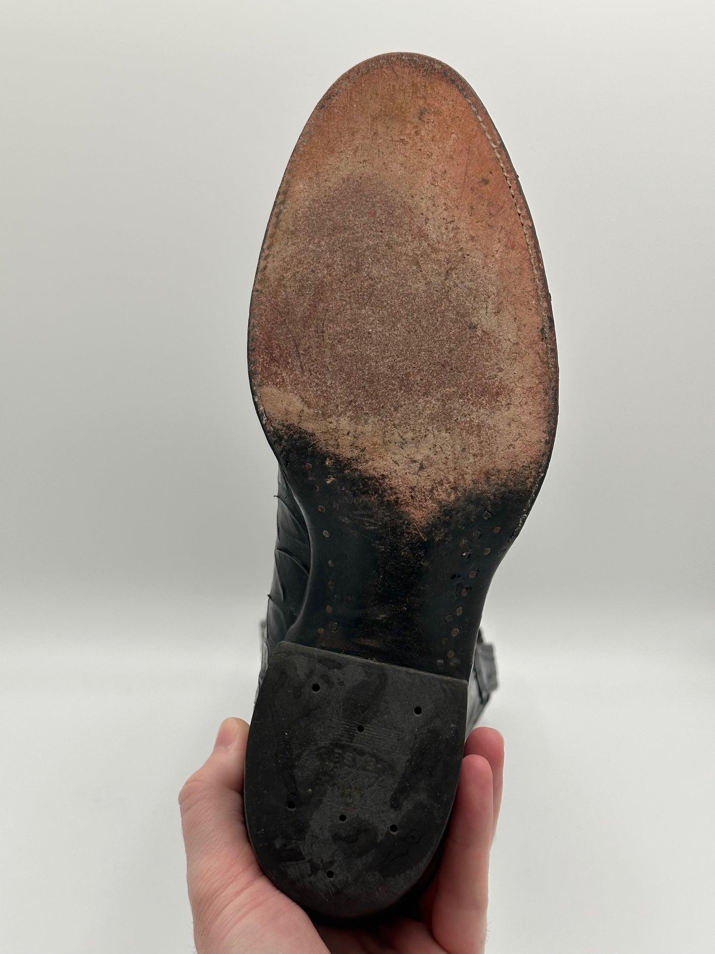 Hondo Preban Custom Anteater Cowboy Boots w/ Braided Cord size 8.5 D