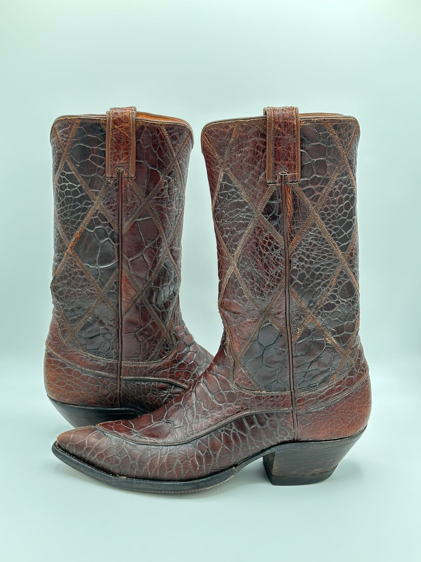 Justin Preban Full Sea Turtle Cowboy Boots size 9.5 D