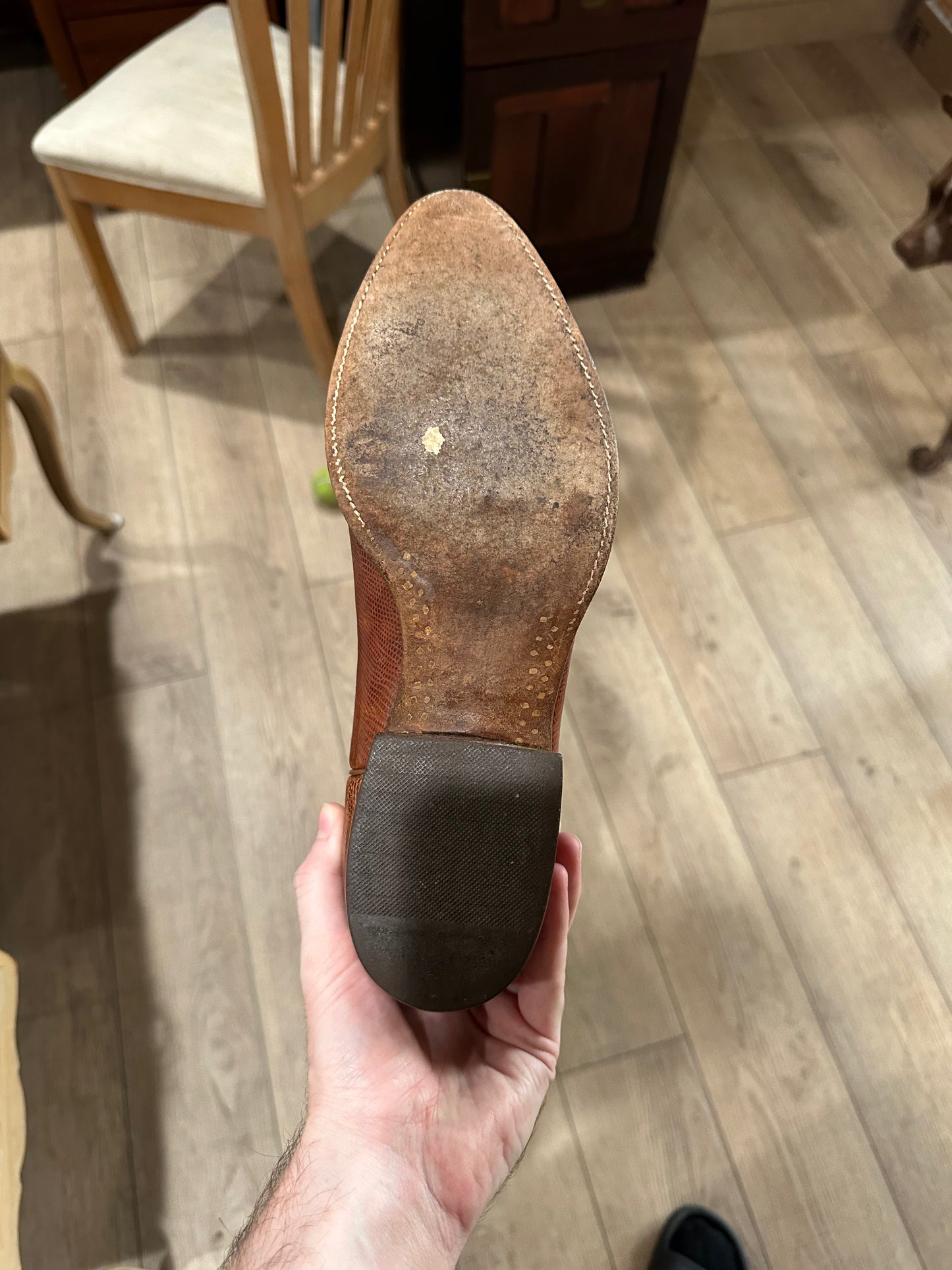 Lucchese San Antonio Teju Lizard Custom Cowboy Boots size 9 D 1978