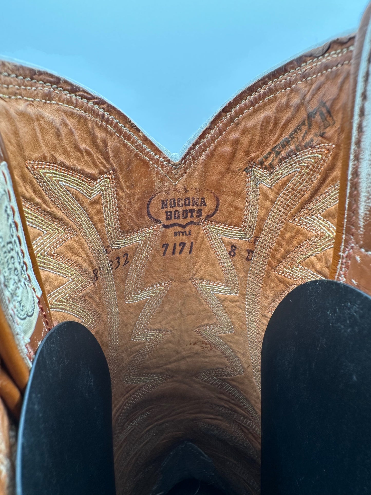 1970's Nocona Honey Preban Sea Turtle Cowboy Boots size 8 D