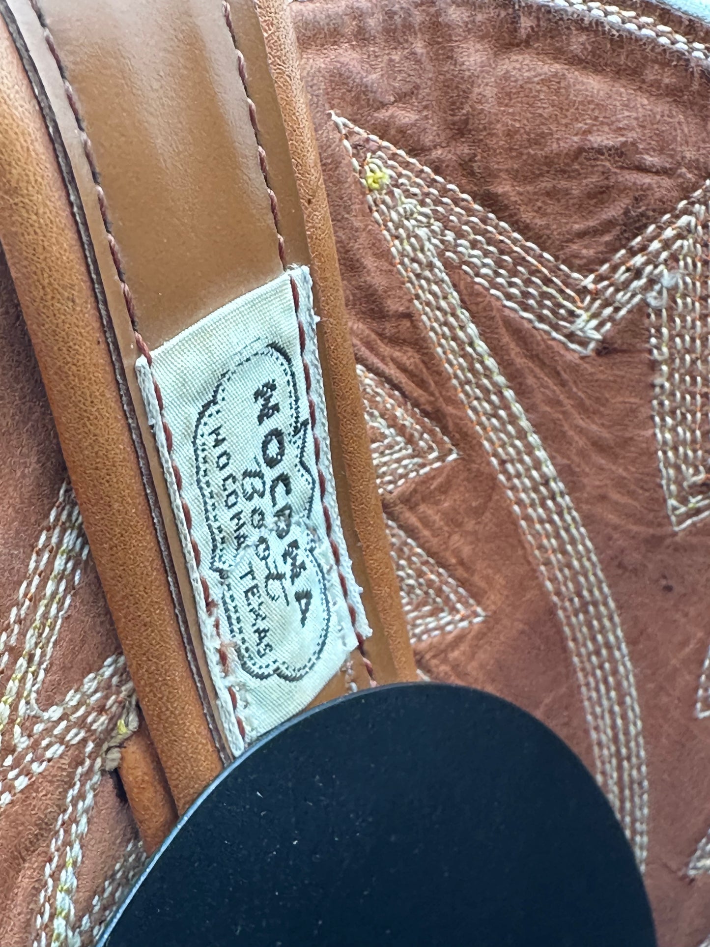 1970's Nocona Preban Honey Sea Turtle Cowboy Boots size 8 D