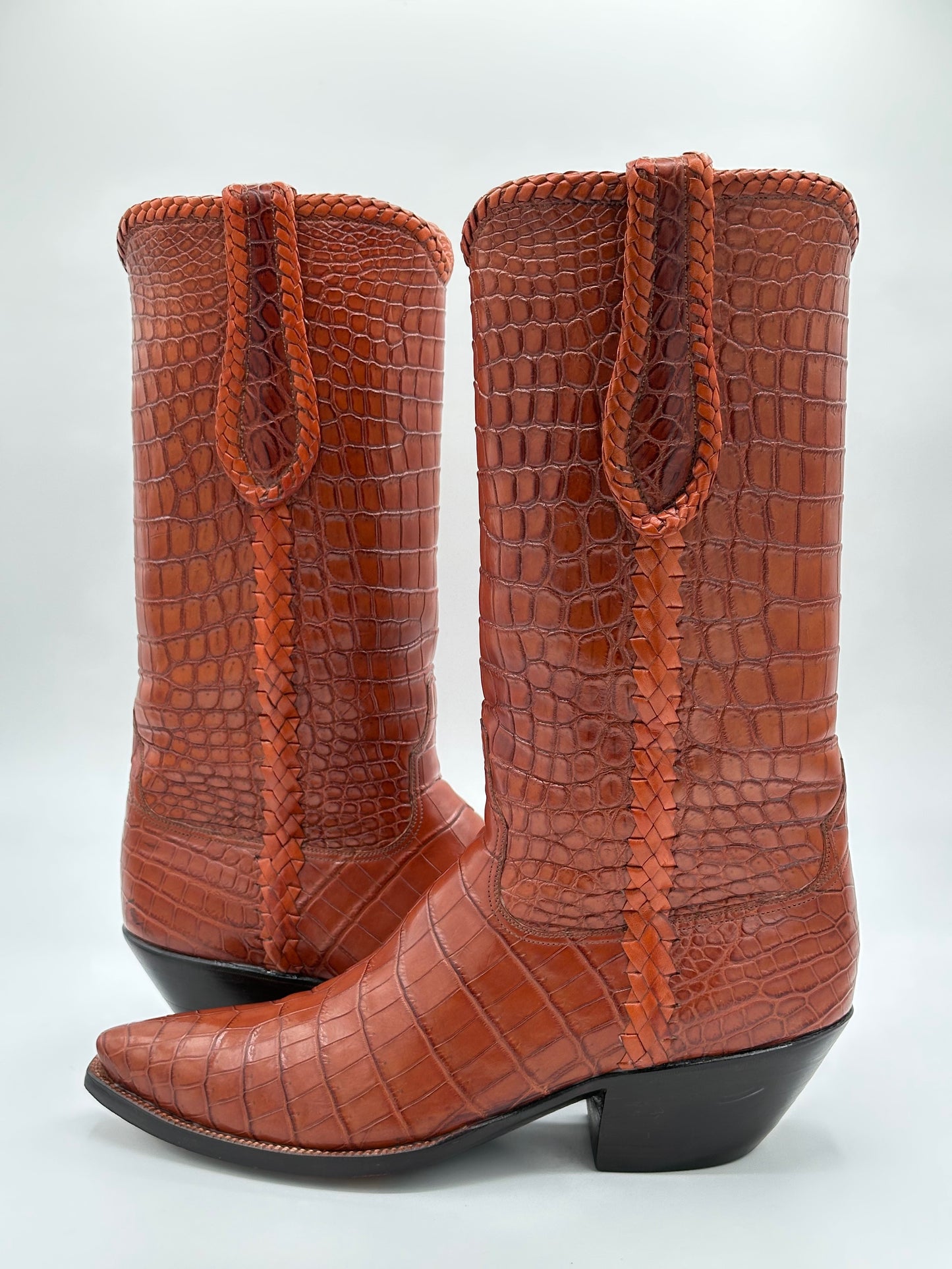 Littles Boot Company Custom Full Nile Crocodile Cowboy Boots size 9 D