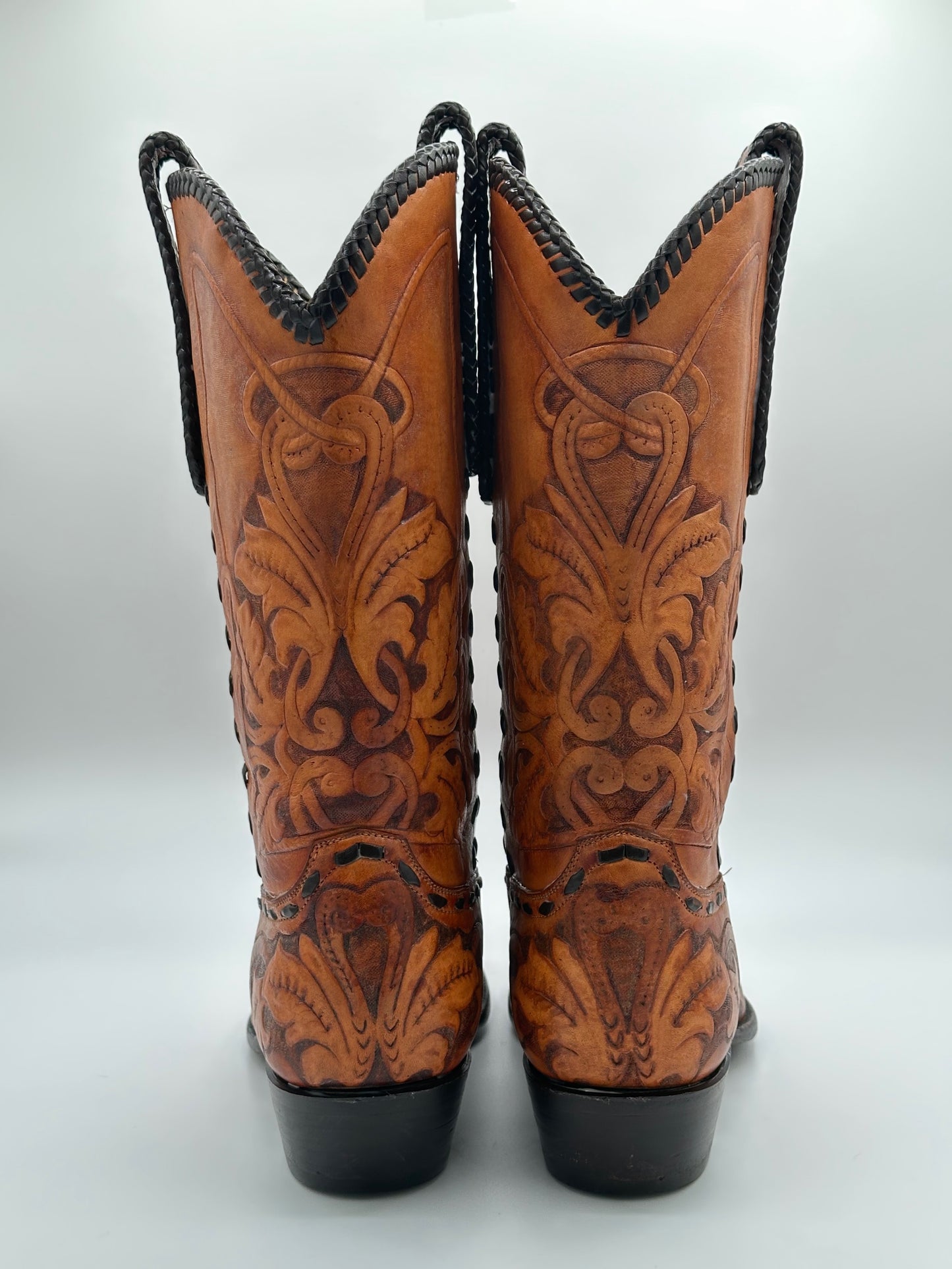 Falconhead/Tres Outlaws Custom Full Hand Tooled Cowboy Boots size 13.5 D