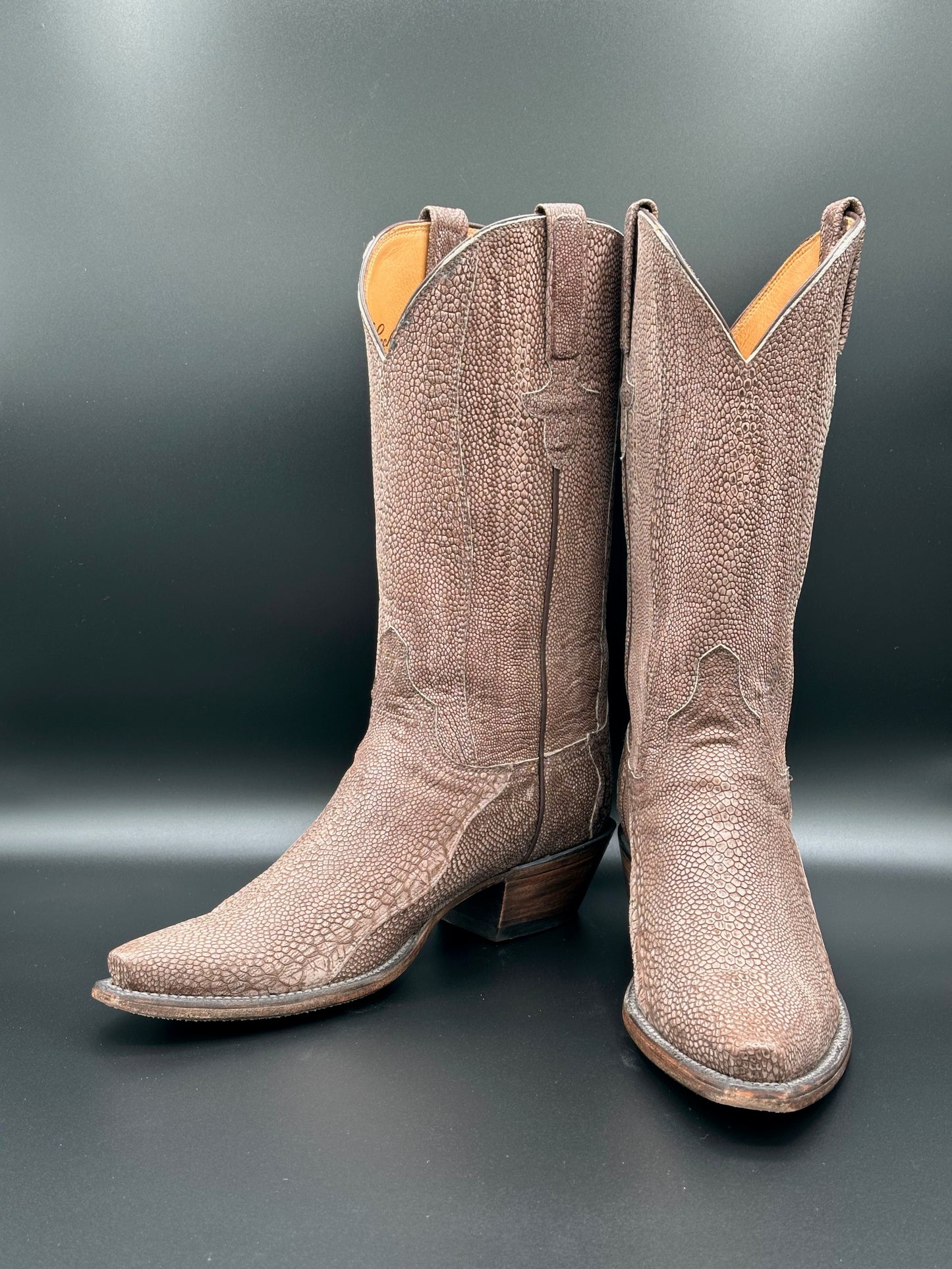 Lucchese Reverse Full Ostrich Leg Cowgirl Boots size 7.5 B