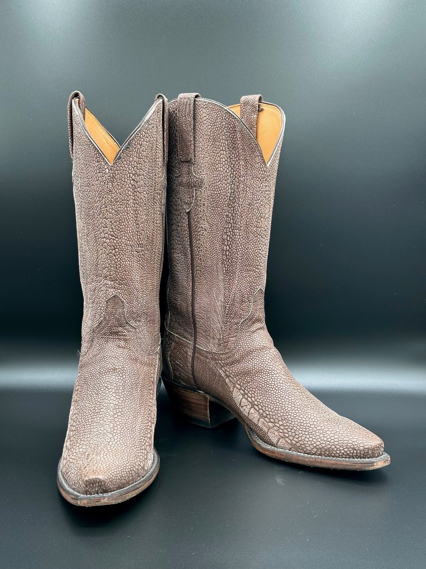 Lucchese Reverse Full Ostrich Leg Cowgirl Boots size 7.5 B