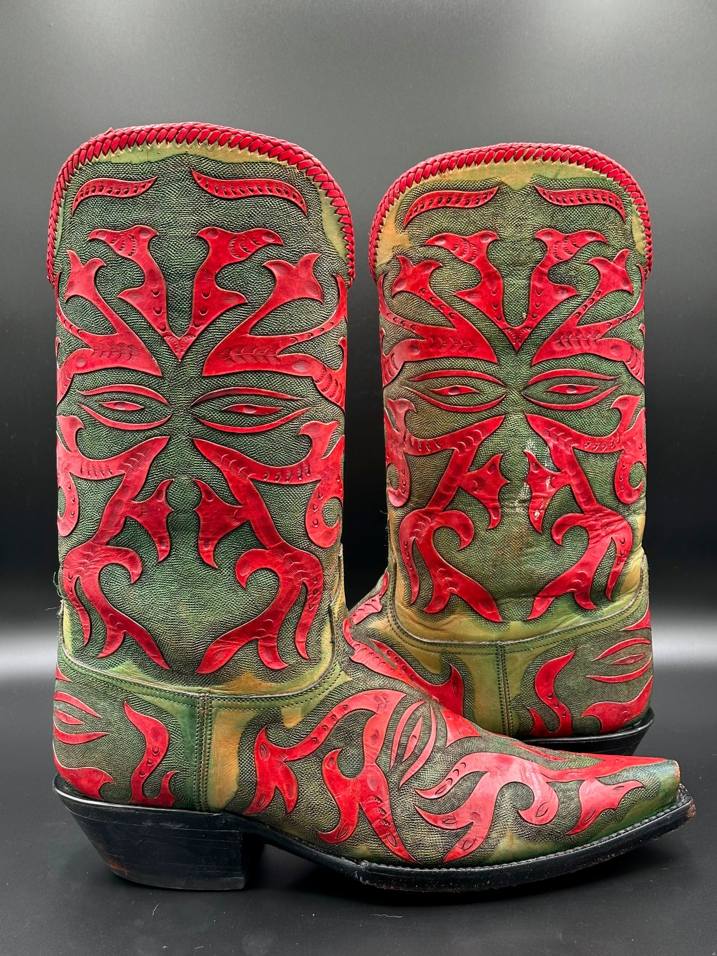 Black Jack Custom Hand Tooled Cowboy Boots size 10.5 EE