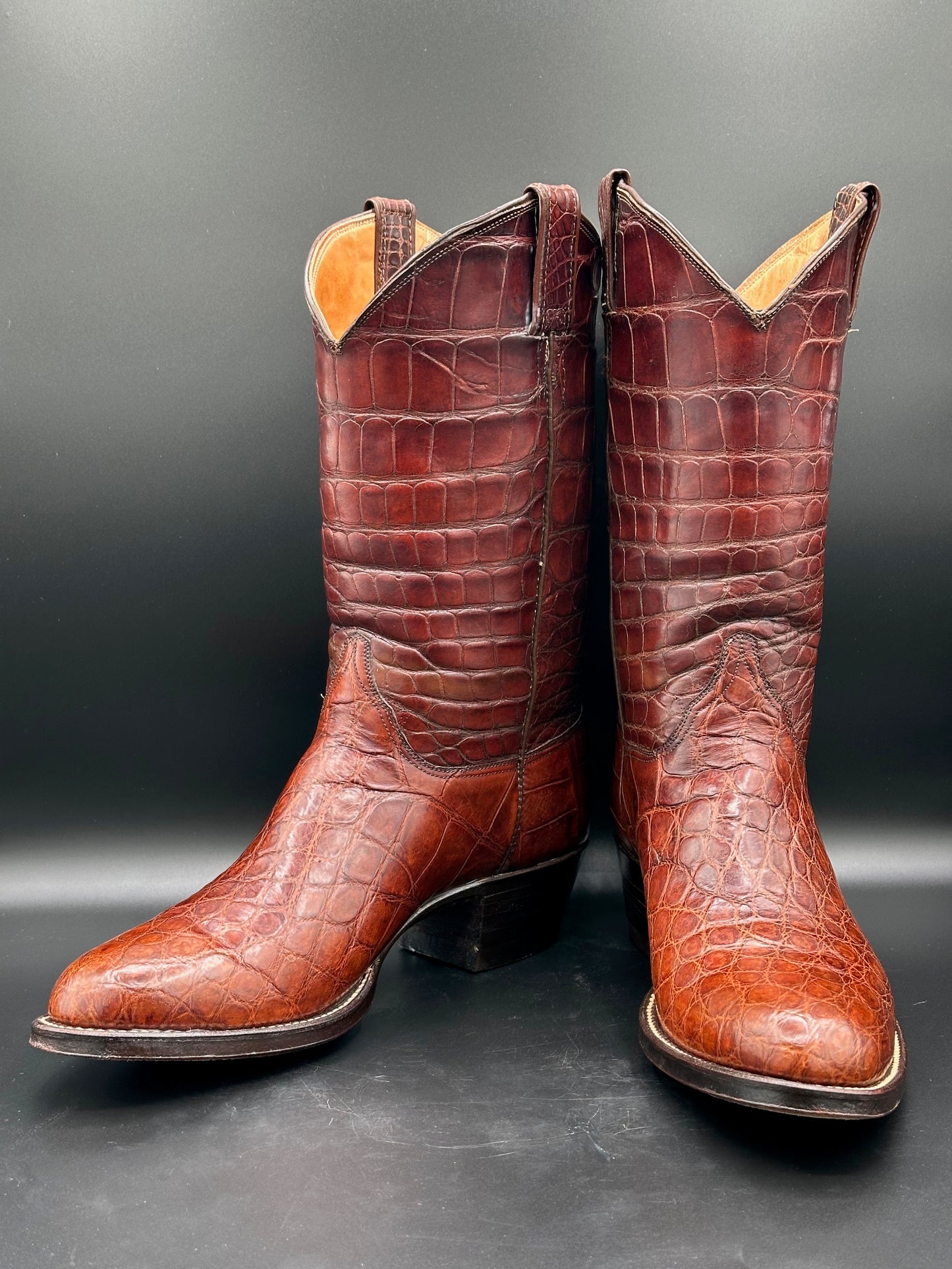 Justin FULL American Alligator Top and Bottom Cowboy Boots size 10.5 D