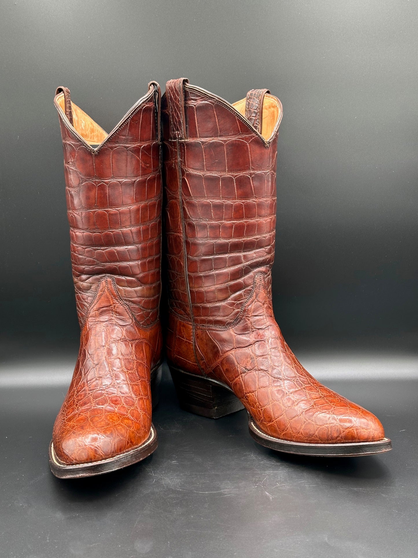 Justin FULL American Alligator Top and Bottom Cowboy Boots size 10.5 D