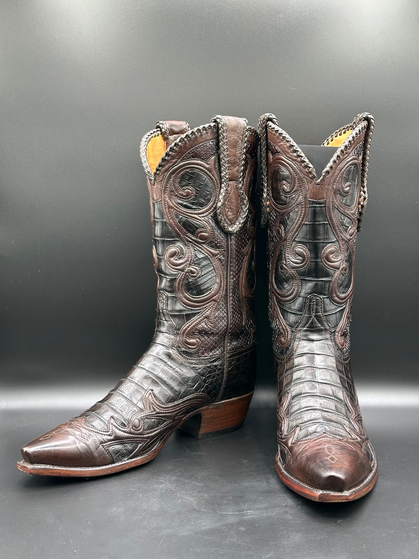 Lucchese Weston Custom Full Caiman and Python Cowboy Boots size 8.5 D