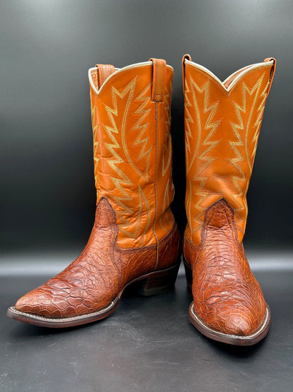 1970's Nocona Preban Honey Sea Turtle Cowboy Boots size 10 E