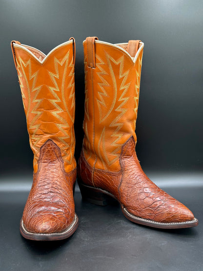1970's Nocona Preban Honey Sea Turtle Cowboy Boots size 10 E