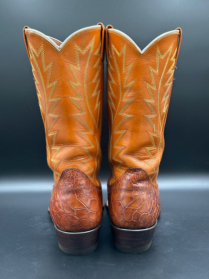 1970's Nocona Preban Honey Sea Turtle Cowboy Boots size 10 E