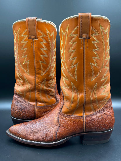 1970's Nocona Preban Honey Sea Turtle Cowboy Boots size 10 E