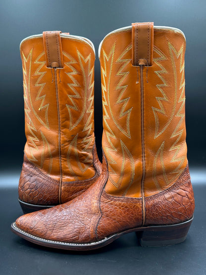 1970's Nocona Preban Honey Sea Turtle Cowboy Boots size 10 E
