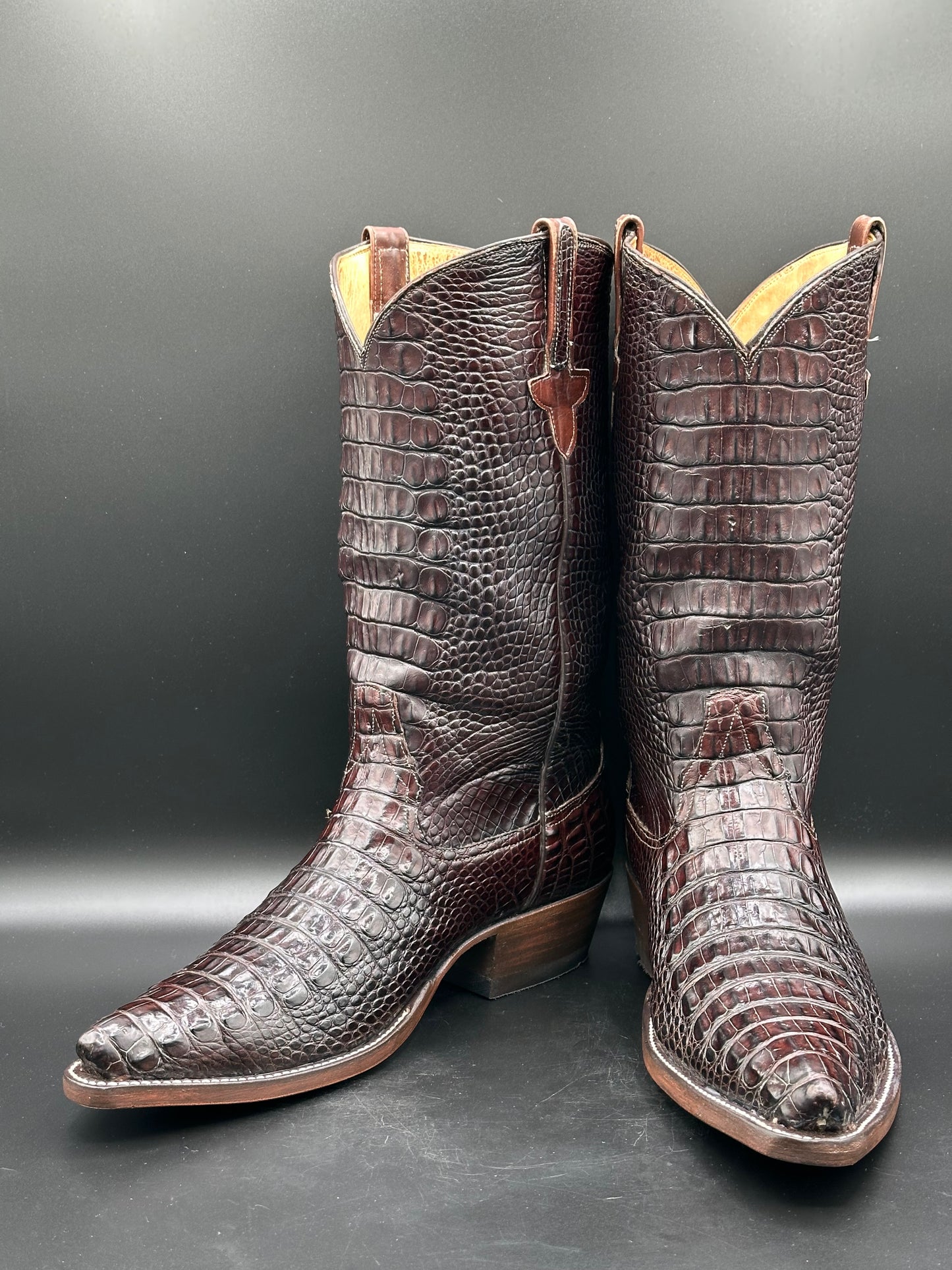 Rios of Mercedes Full American Alligator Cowboy Boots size 9 D