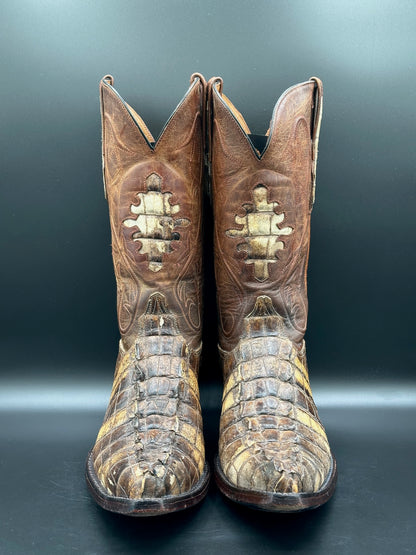 Black Jack Natural American Alligator Tail Cut Cowboy Boots size 11.5 D