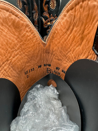 Black Jack Headcut American Alligator w/ Longhorn Hand Tooled Uppers 11.5 D