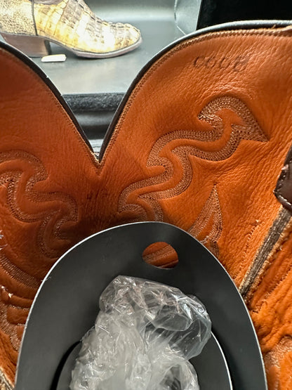 Ammons Custom Natural Color American Alligator Tail Cowboy Boots 12 D