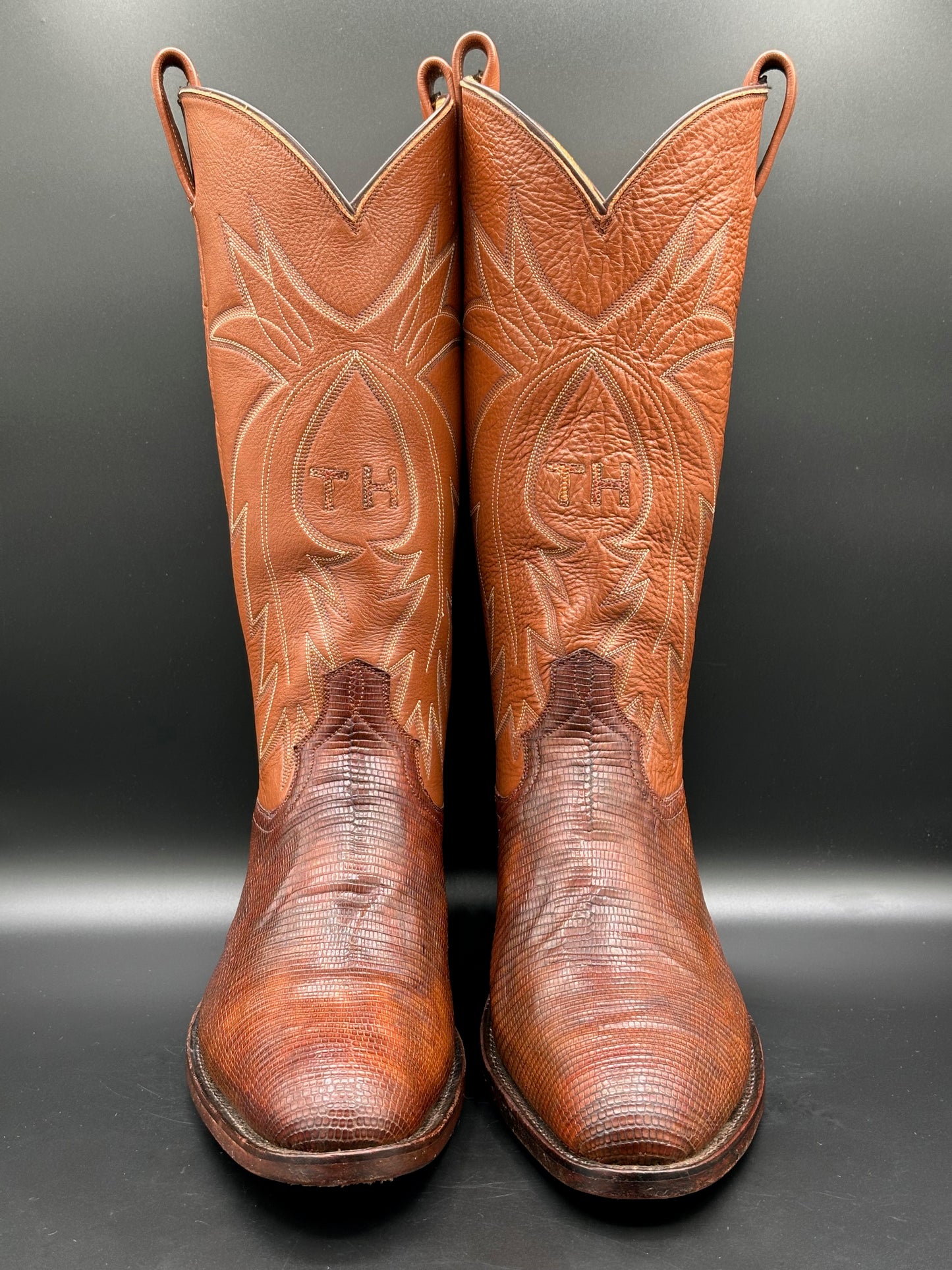 Jack Rowin Custom Teju Lizard Cowboy Boots size 12 D