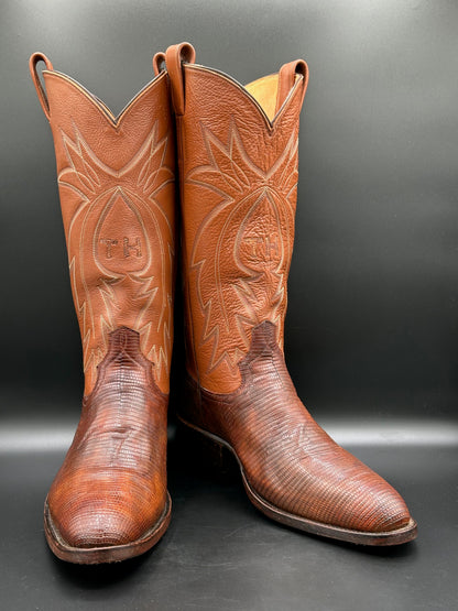 Jack Rowin Custom Teju Lizard Cowboy Boots size 12 D