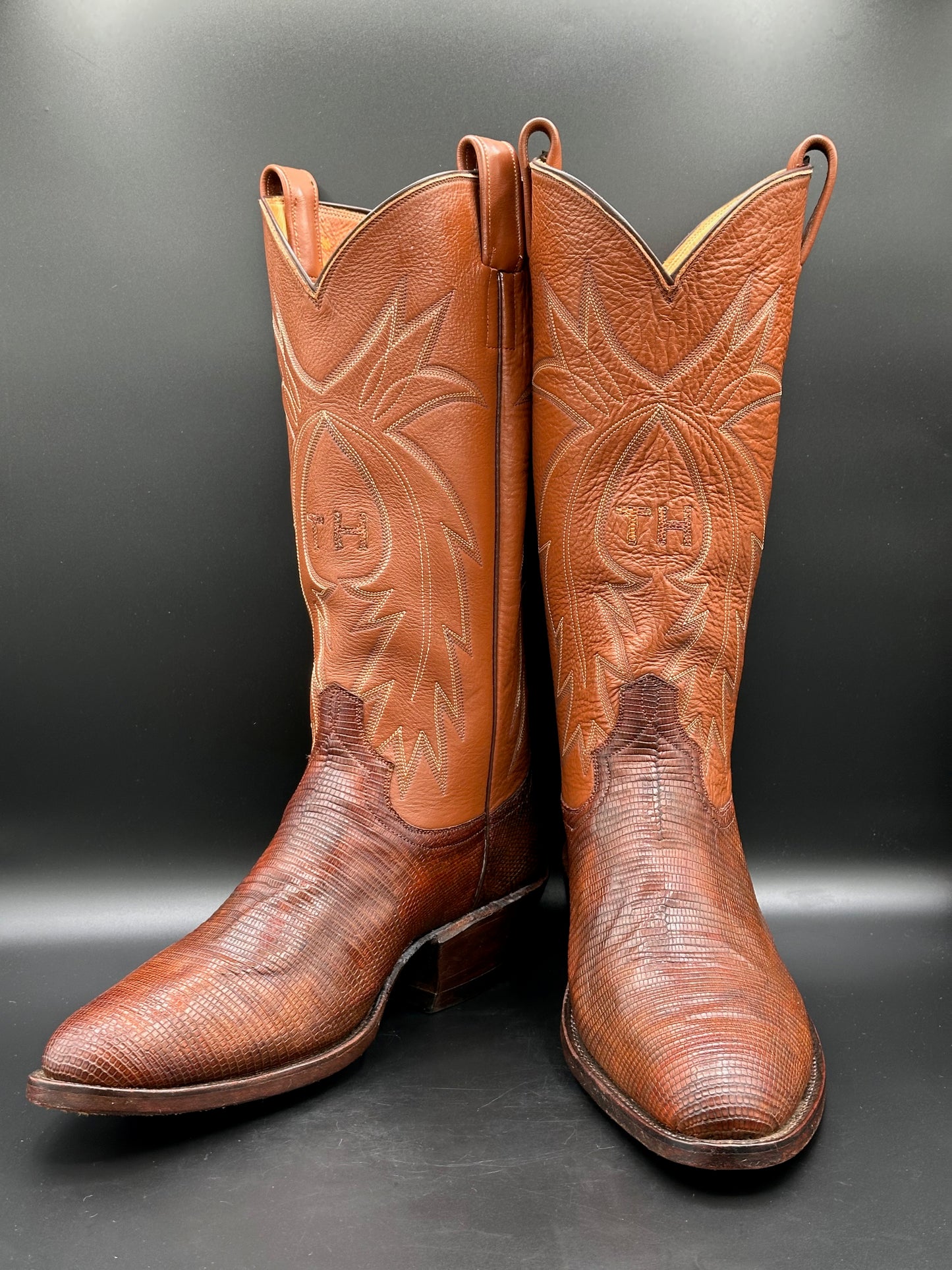 Jack Rowin Custom Teju Lizard Cowboy Boots size 12 D
