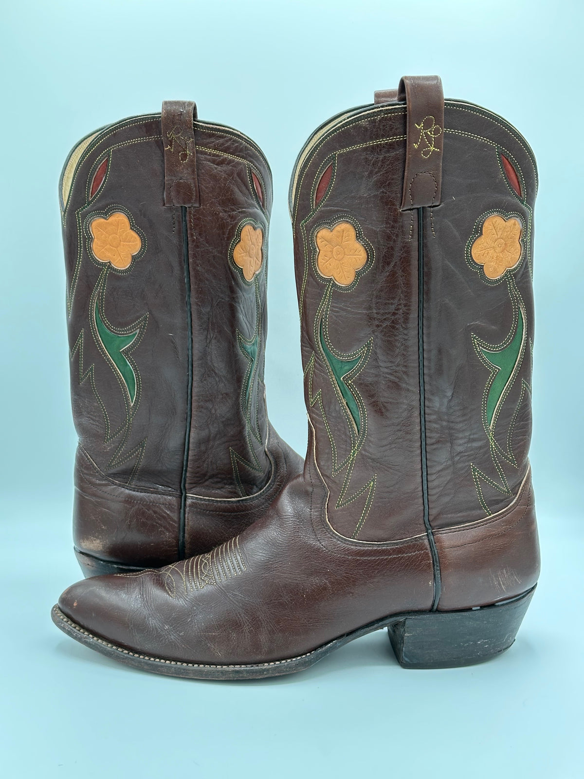 Ralph Lauren polo Western Cowboy Boots 1980 1970s Ralph Lauren Polo Custom Inlay Cowboy Boots size 13 D  main image 2