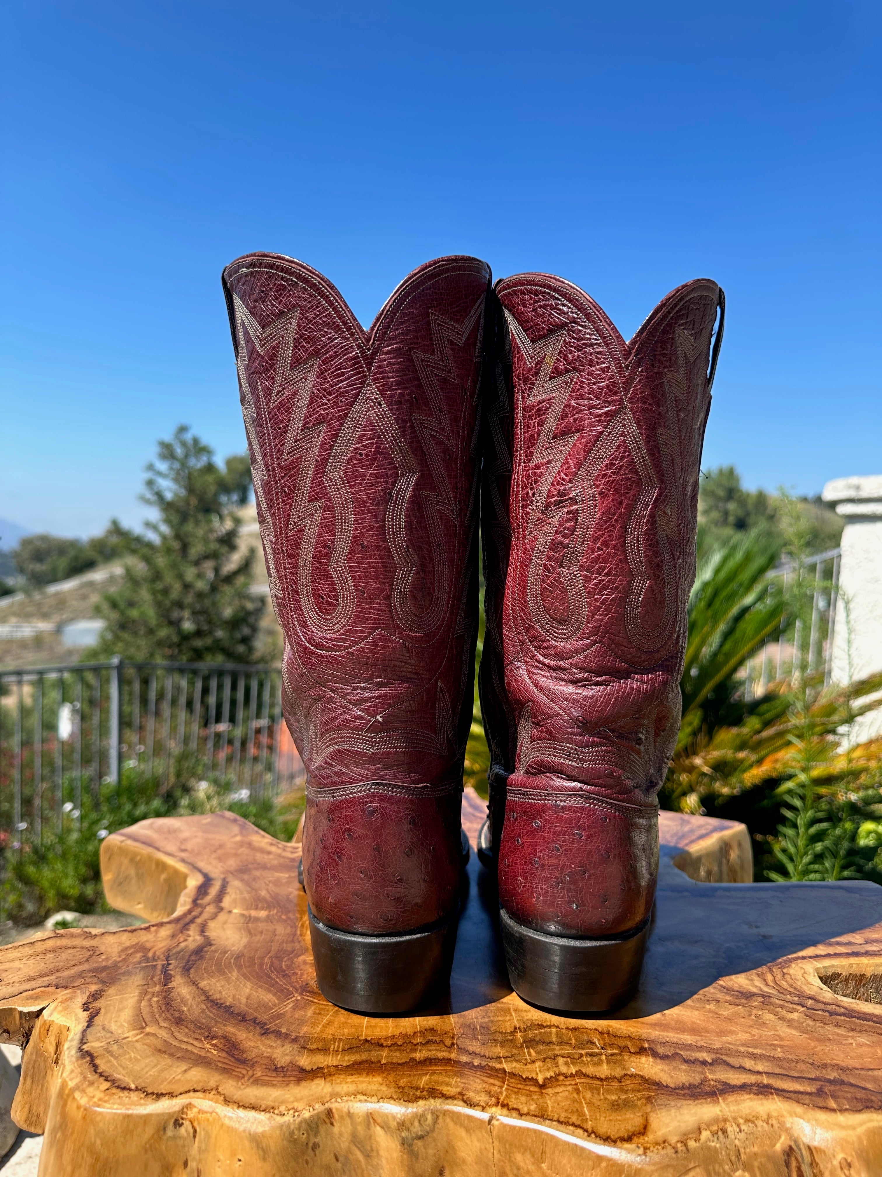 完璧 Rusty Franklin Cowboy Bottom and Top Ostrich Quill Full 靴