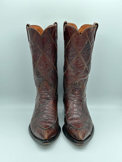 Justin Preban Full Sea Turtle Cowboy Boots size 9.5 D
