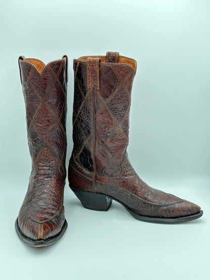 Justin Preban Full Sea Turtle Cowboy Boots size 9.5 D