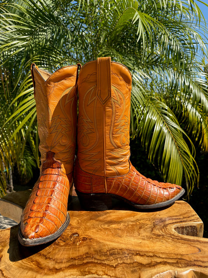 Osuna Custom American Alligator Tail Cowboy Boots size 9 D