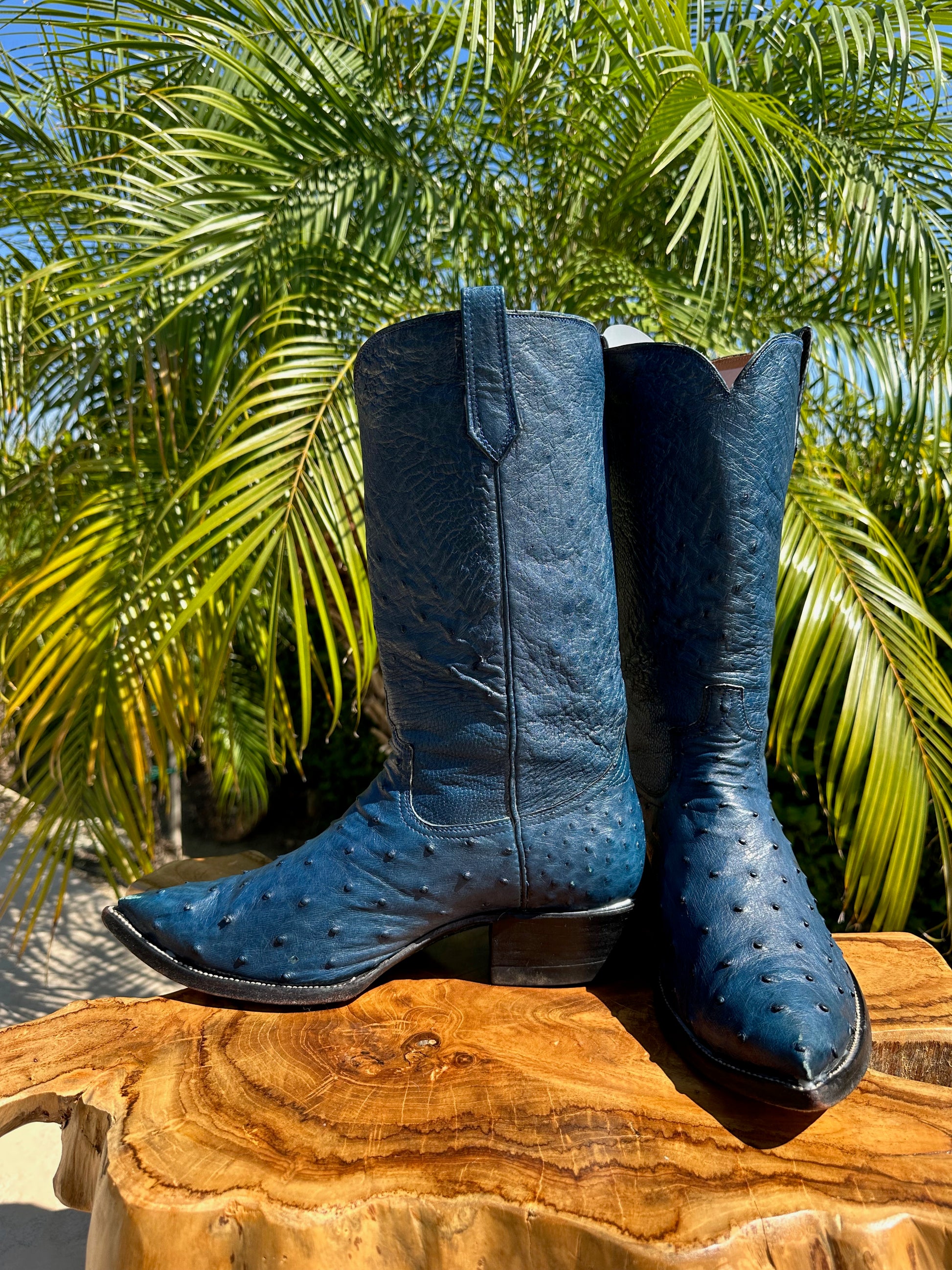 Osuna Custom Full Quill Ostrich Top and Bottom Cowboy Boots size 9 D