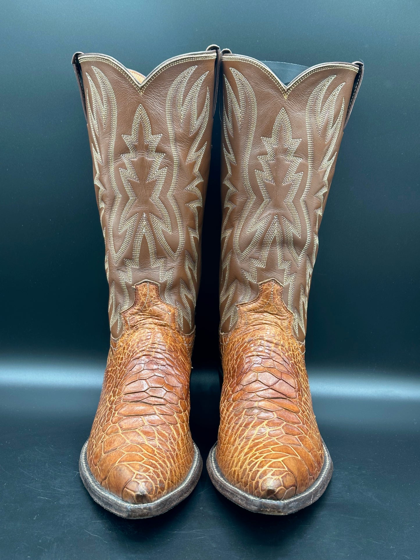 1970's Preban Justin Honey Sea Turtle Cowboy Boots size 10.5 B