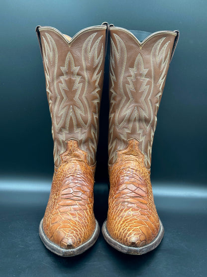 1970's Preban Justin Honey Sea Turtle Cowboy Boots size 10.5 B