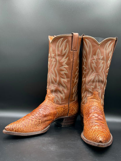 1970's Preban Justin Honey Sea Turtle Cowboy Boots size 10.5 B