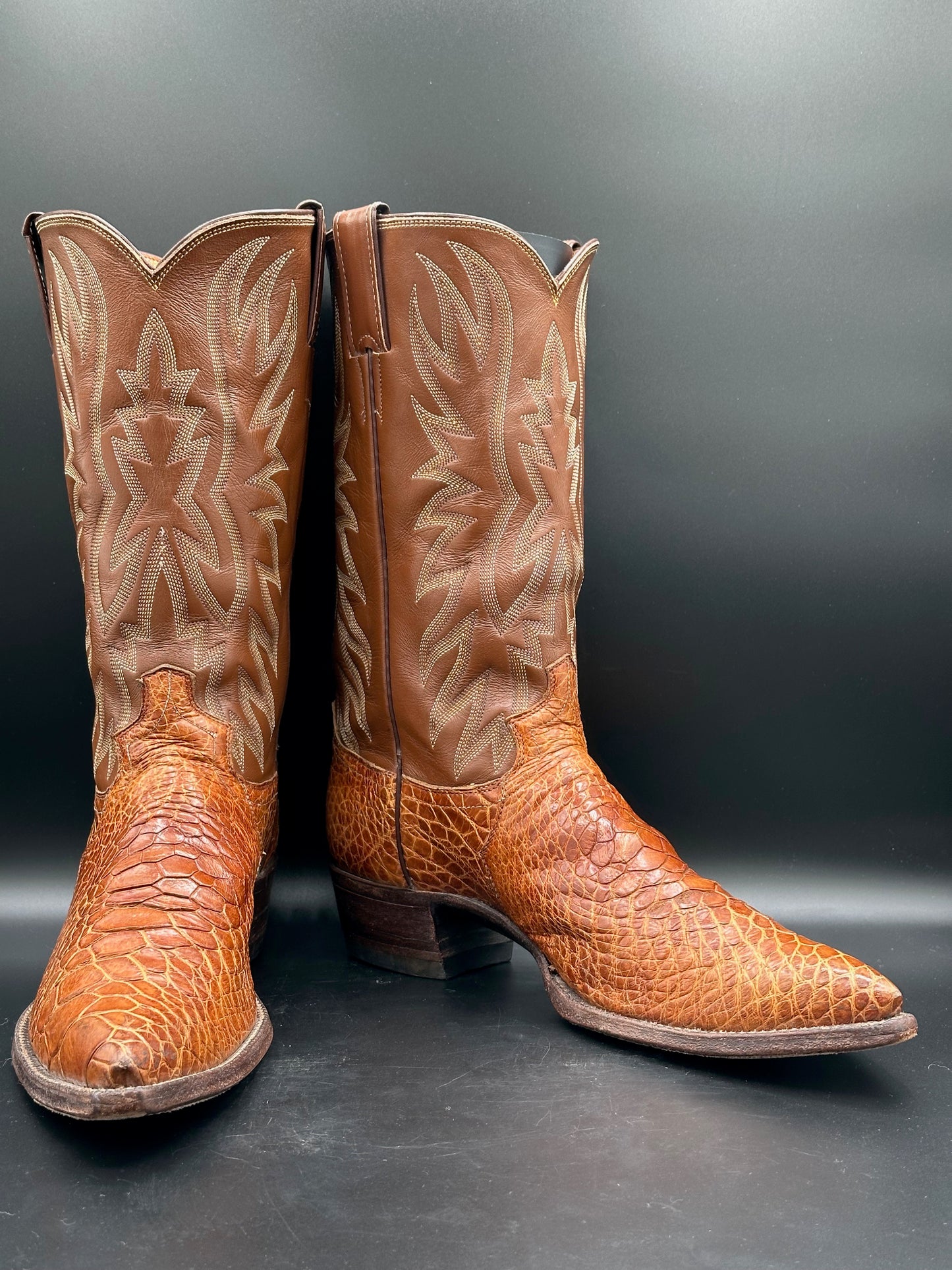 1970's Preban Justin Honey Sea Turtle Cowboy Boots size 10.5 B