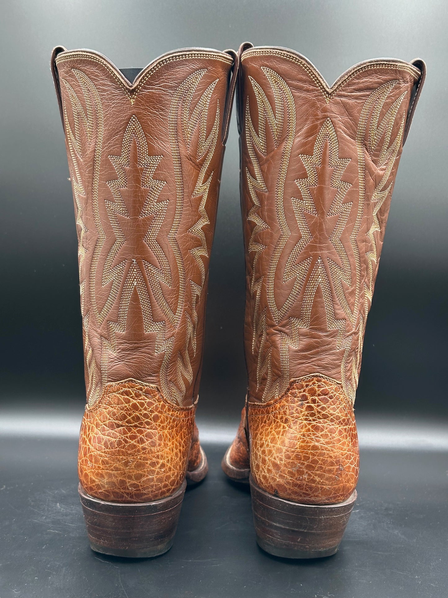 1970's Preban Justin Honey Sea Turtle Cowboy Boots size 10.5 B