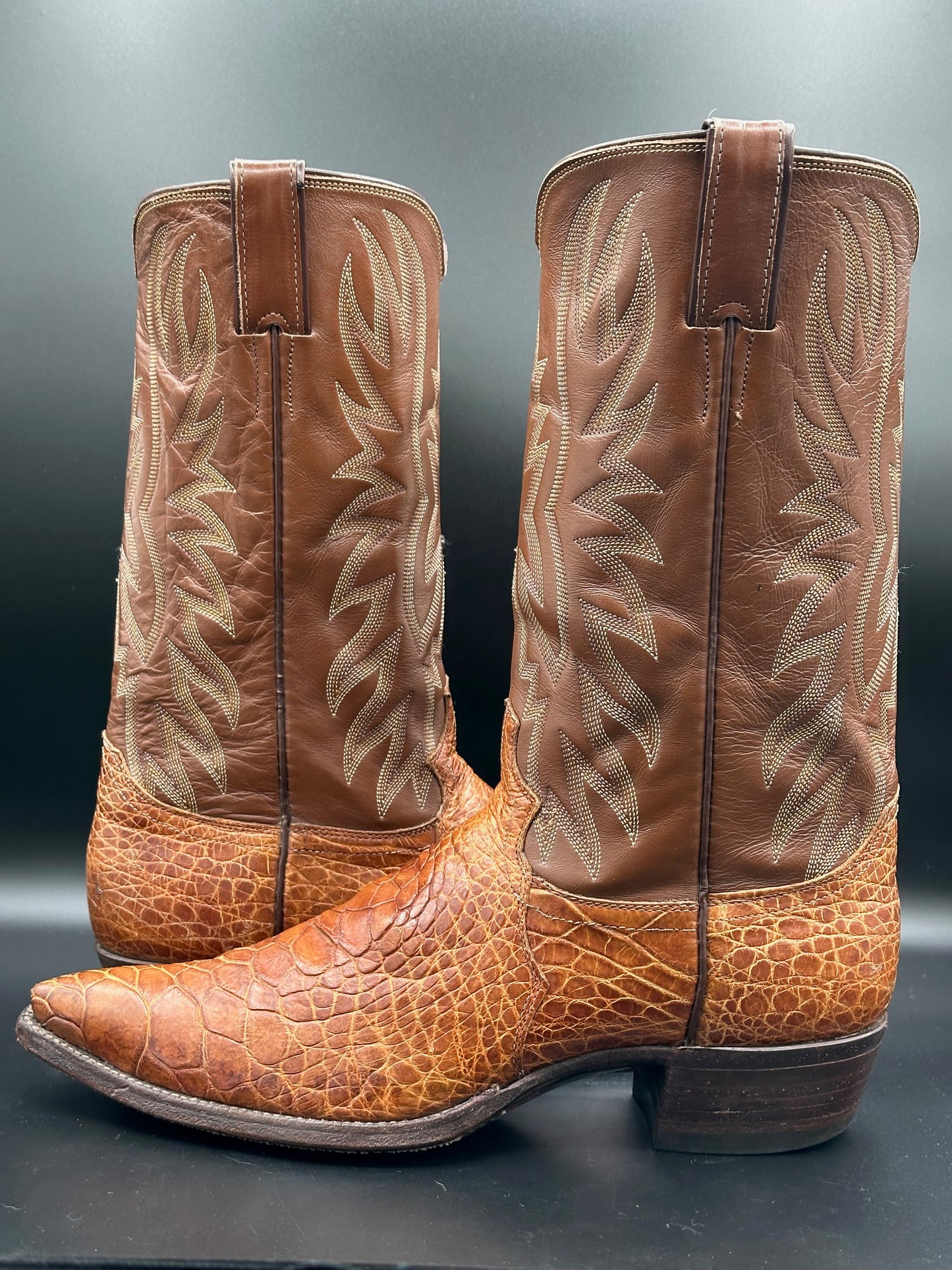 1970's Preban Justin Honey Sea Turtle Cowboy Boots size 10.5 B