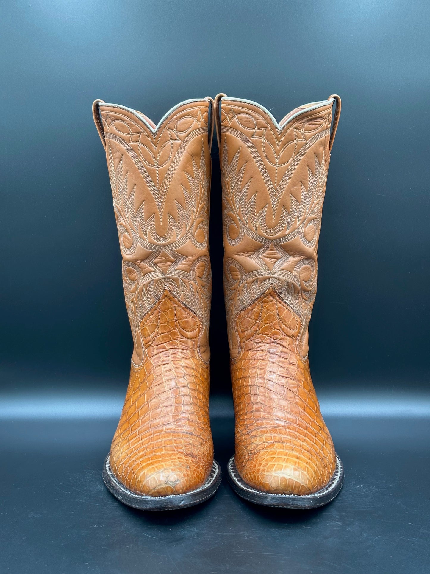Griffith-Blucher Custom Alligator Cowboy Boots size 9 D