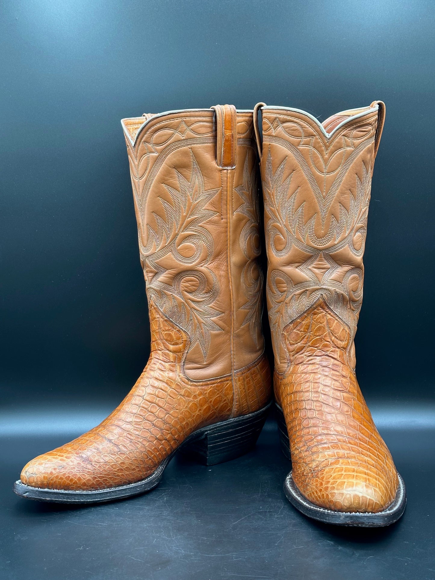 Griffith-Blucher Custom Alligator Cowboy Boots size 9 D