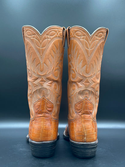 Griffith-Blucher Custom Alligator Cowboy Boots size 9 D