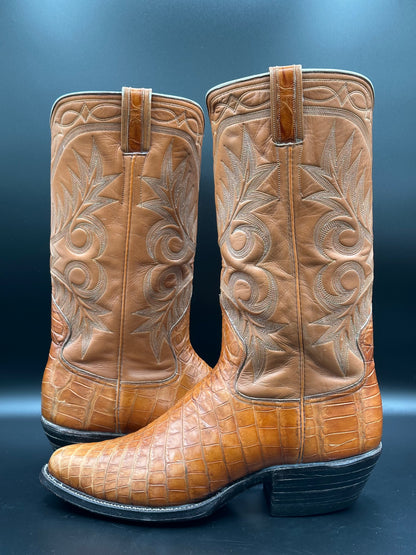 Griffith-Blucher Custom Alligator Cowboy Boots size 9 D