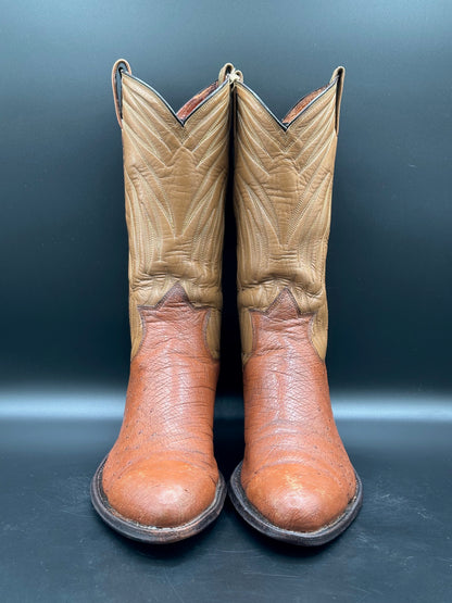 1950's Dixon Custom Ostrich Cowboy Boots size 9.5 D