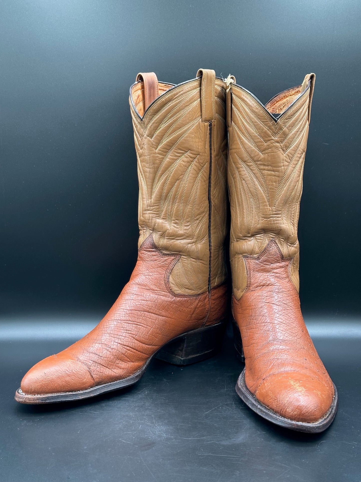 1950's Dixon Custom Ostrich Cowboy Boots size 9.5 D