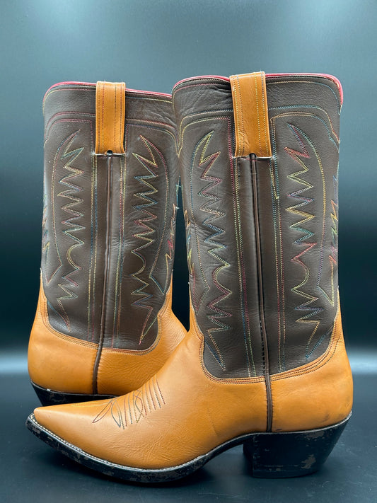 1960's Custom Vintage Unmarked Cowboy Boots size 8.5 D