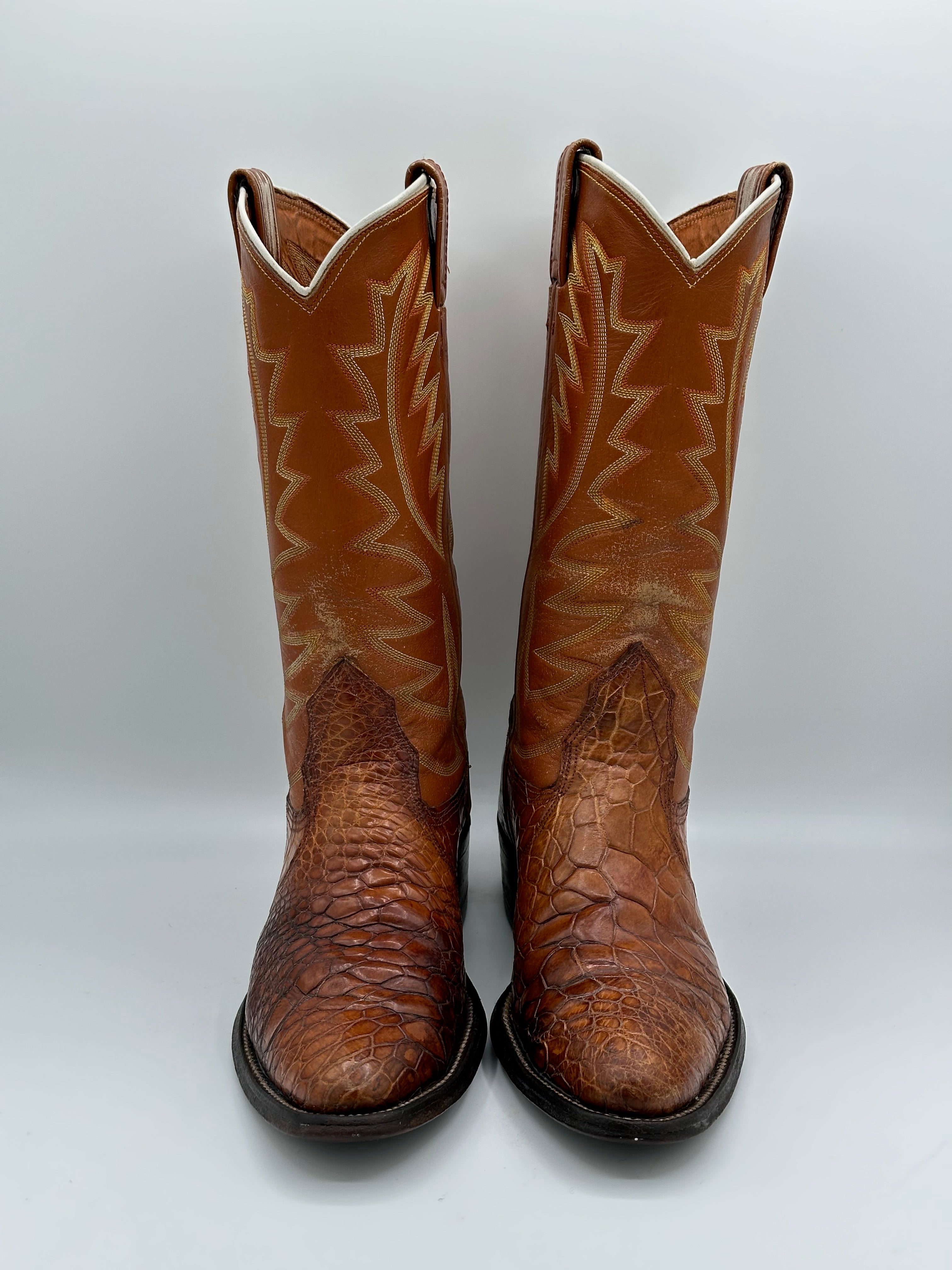 Turtle Shell Boots 1970's Nocona Honey Preban Sea Turtle Cowboy Boots size 8 D – Western ...