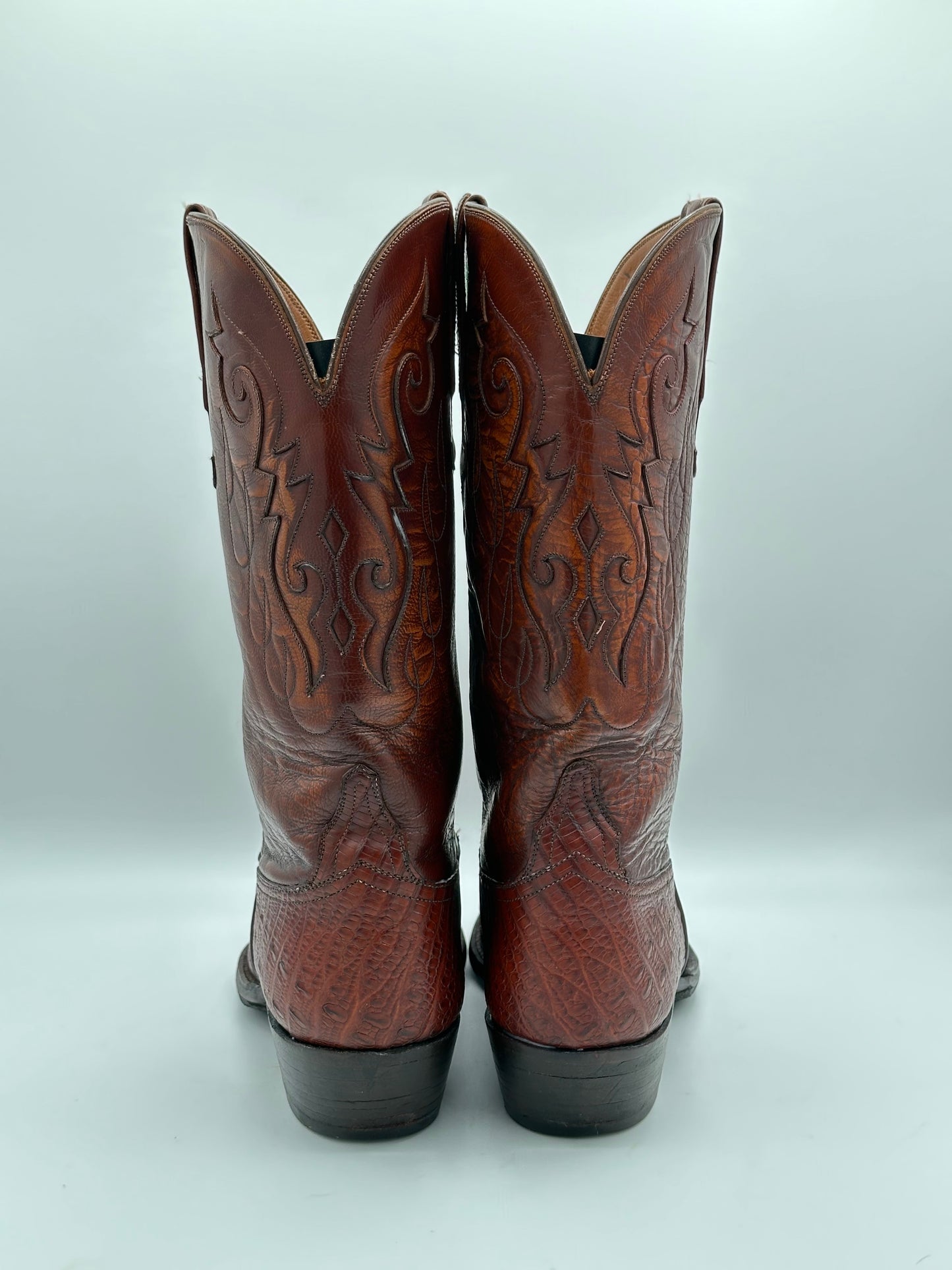 Lucchese Preban Hornback Lizard Cowboy Boots size 10 D