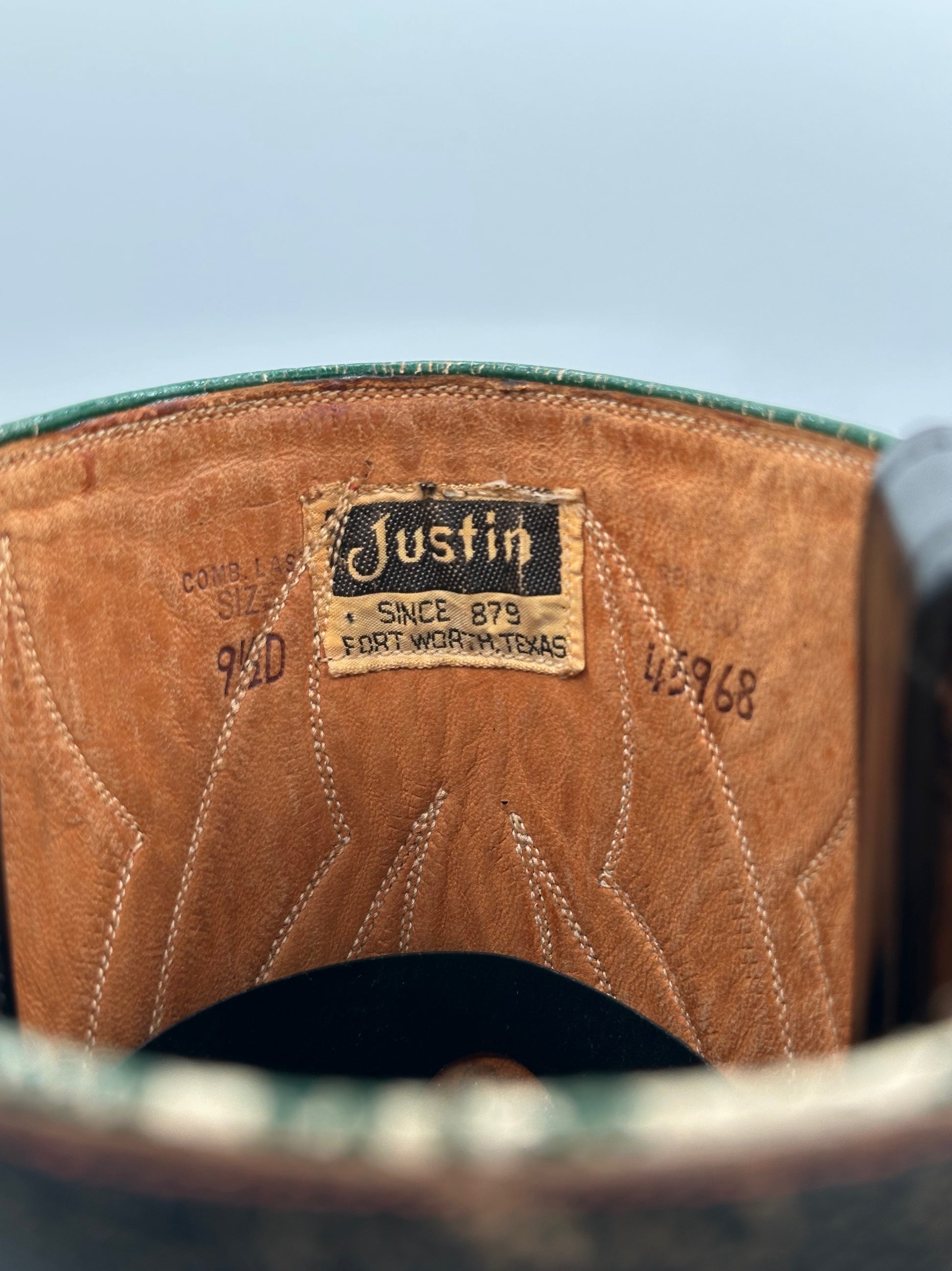 Bottes Cowboy Justin Boots Vintage - Modèle 3133 Roper, Noir, Pointure Bottes Cowboy Justin Boots Vintage - Modèle 3133 Roper, Noir, Pointure