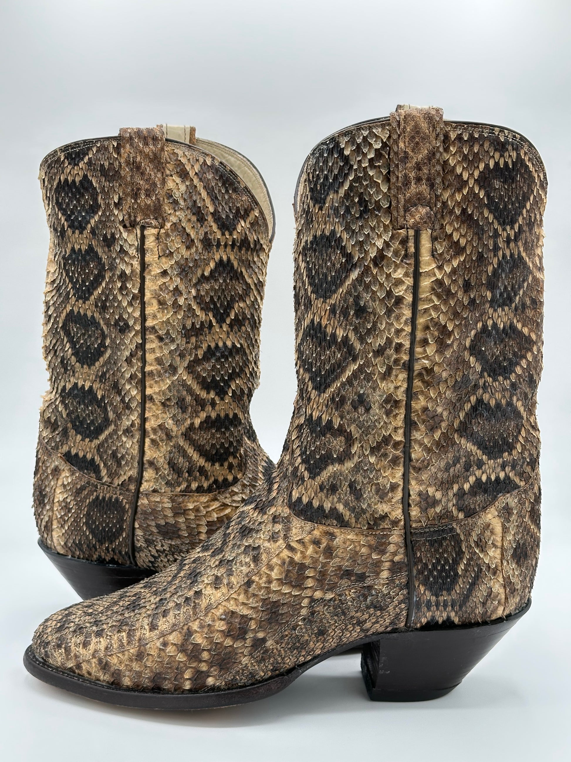 Tony Lama Custom Full Rattlesnake Cowboy Boots size 12 D – Western